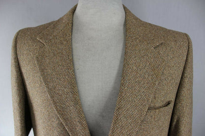 VINTAGE 1970's BROWN THORNPROOF TWIST TWEED JACKET 40 INCH