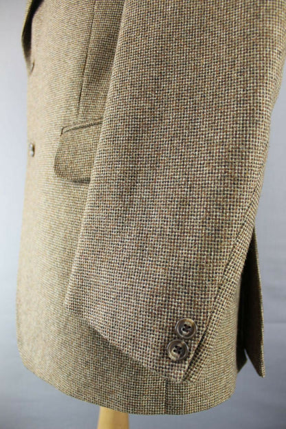 VINTAGE 1970's BROWN THORNPROOF TWIST TWEED JACKET 40 INCH
