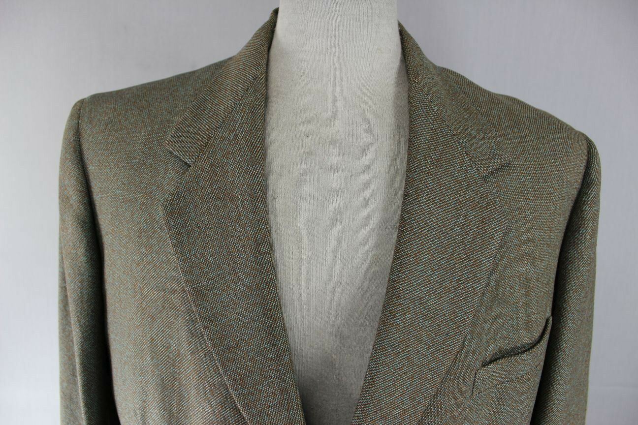 VINTAGE 1960's BURTON BESPOKE TAILORED PURE WOOL 3 POCKET TWEED JACKET 40 INCH