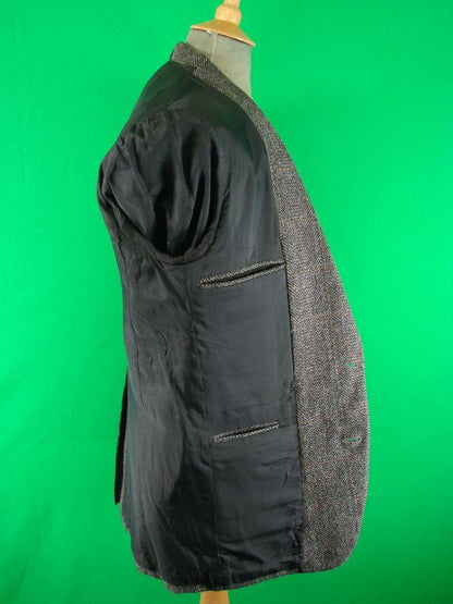 SUPERB CONDITION MICHEL JARDIN BLUE/GREY CHECKED TWEED JACKET 39 INCH