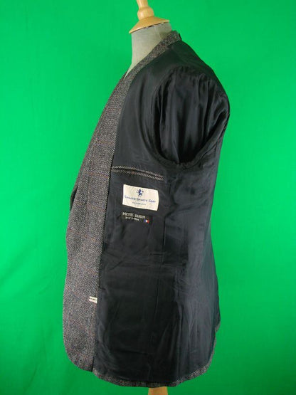 SUPERB CONDITION MICHEL JARDIN BLUE/GREY CHECKED TWEED JACKET 39 INCH