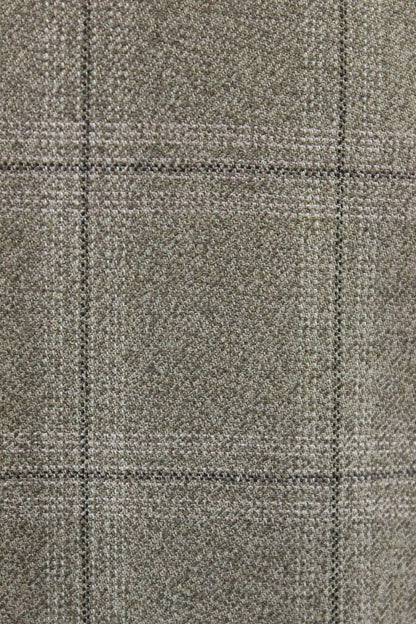 VINTAGE 1970's BRITISH MADE DAKS SIMPSON BROWN CHECKED TERYLENE/WOOL JACKET 40IN