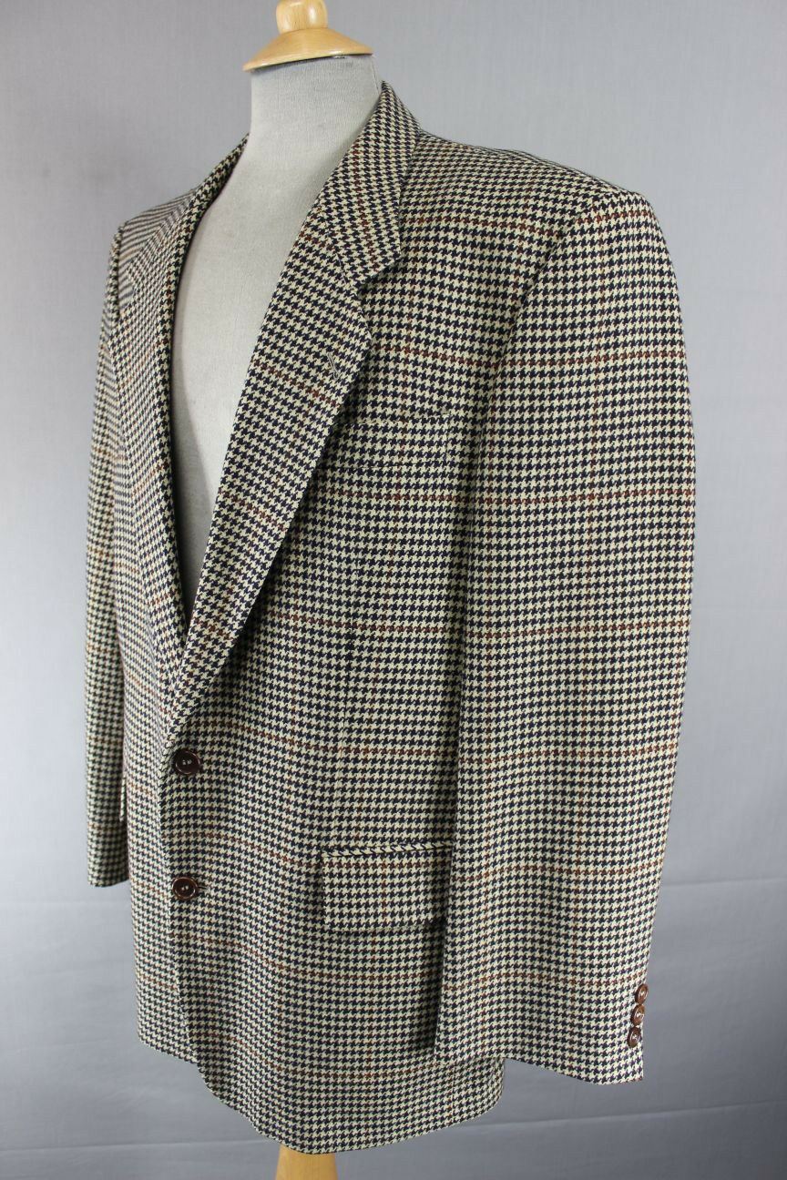 CLASSIC WOOL/CASHMERE SUPERFINE CLOTH LIGHT BROWN CHECKED JACKET 42 INCH
