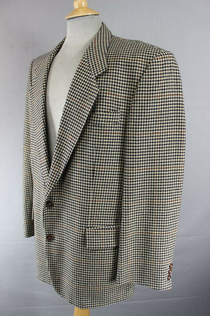 CLASSIC WOOL/CASHMERE SUPERFINE CLOTH LIGHT BROWN CHECKED JACKET 42 INCH