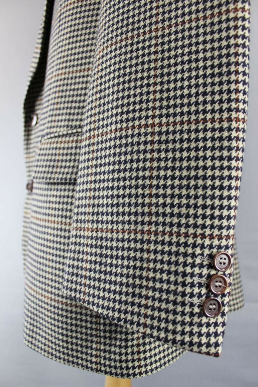 CLASSIC WOOL/CASHMERE SUPERFINE CLOTH LIGHT BROWN CHECKED JACKET 42 INCH