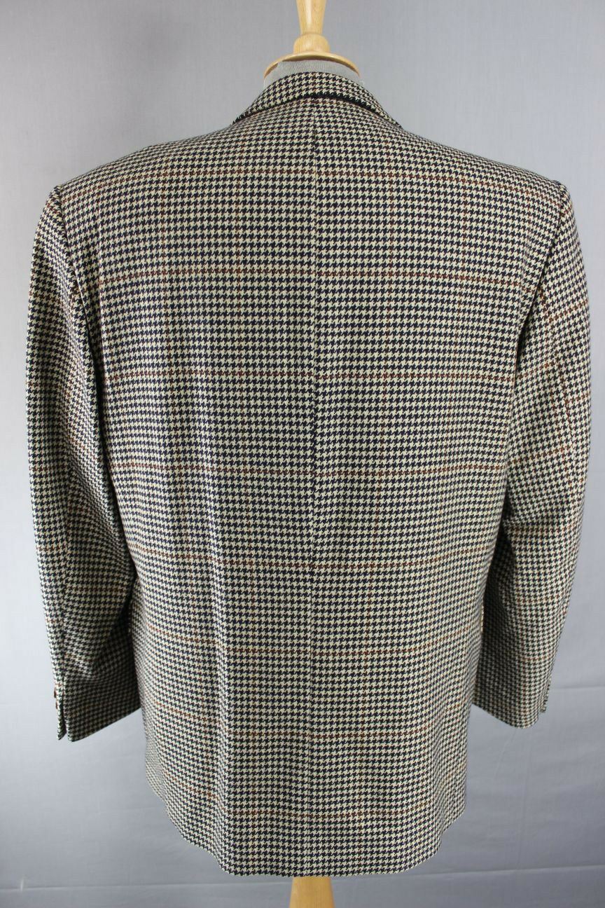 CLASSIC WOOL/CASHMERE SUPERFINE CLOTH LIGHT BROWN CHECKED JACKET 42 INCH