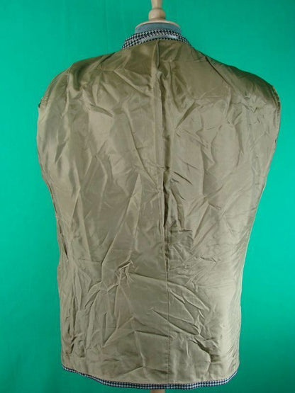 CLASSIC WOOL/CASHMERE SUPERFINE CLOTH LIGHT BROWN CHECKED JACKET 42 INCH