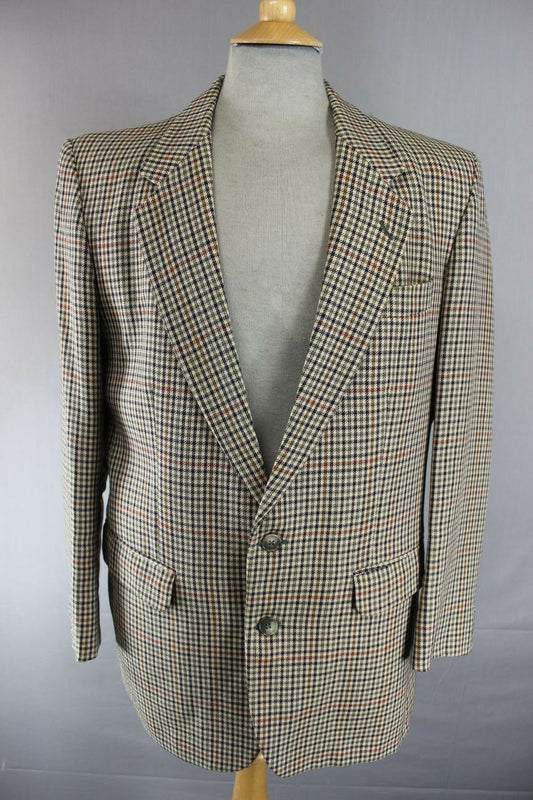 BRITISH MADE KILMAINE PURE WOOL WORSTED CHECKED TWEED JACKET 42 INCH