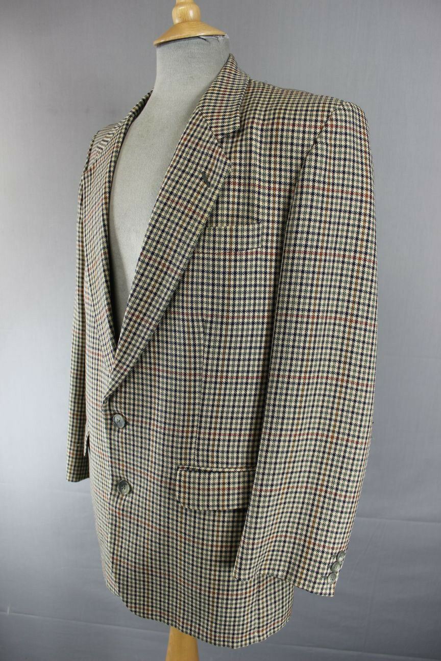 BRITISH MADE KILMAINE PURE WOOL WORSTED CHECKED TWEED JACKET 42 INCH