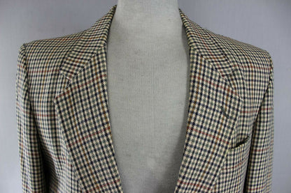 BRITISH MADE KILMAINE PURE WOOL WORSTED CHECKED TWEED JACKET 42 INCH