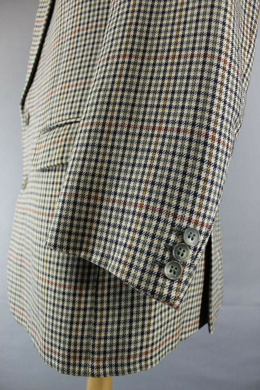 BRITISH MADE KILMAINE PURE WOOL WORSTED CHECKED TWEED JACKET 42 INCH