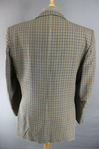 BRITISH MADE KILMAINE PURE WOOL WORSTED CHECKED TWEED JACKET 42 INCH