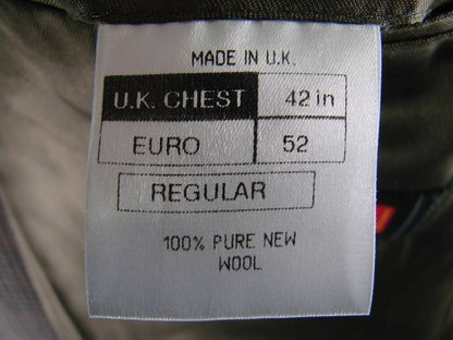 CLASSIC AUSTIN REED BRITISH MADE PURE WOOL CHECKED BROWN JACKET 42 INCH