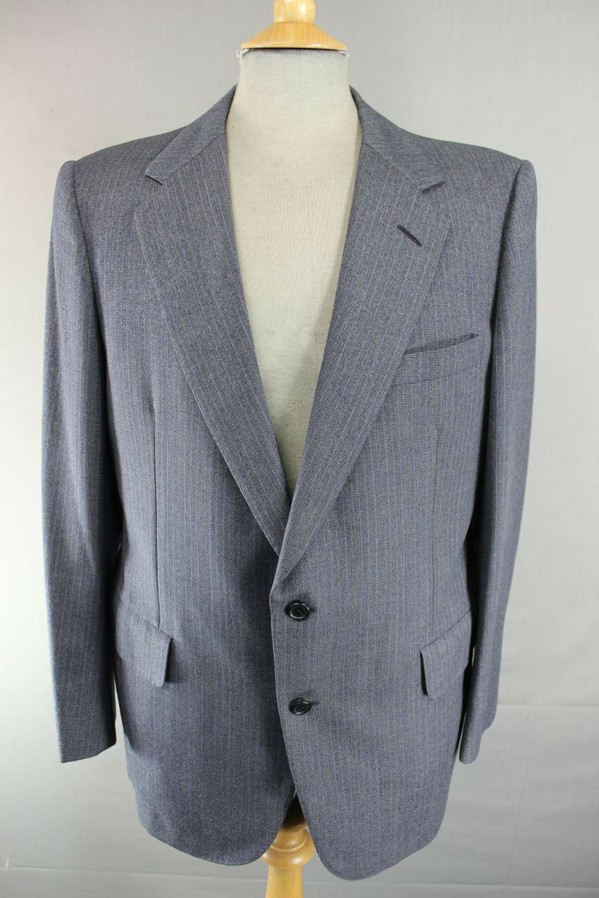 AUSTIN REED BRITISH TAILORED CHESTER BARRIE PURE WOOL PINSTRIPED BLUE JACKET 43"