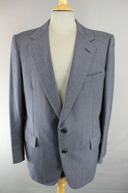 AUSTIN REED BRITISH TAILORED CHESTER BARRIE PURE WOOL PINSTRIPED BLUE JACKET 43"