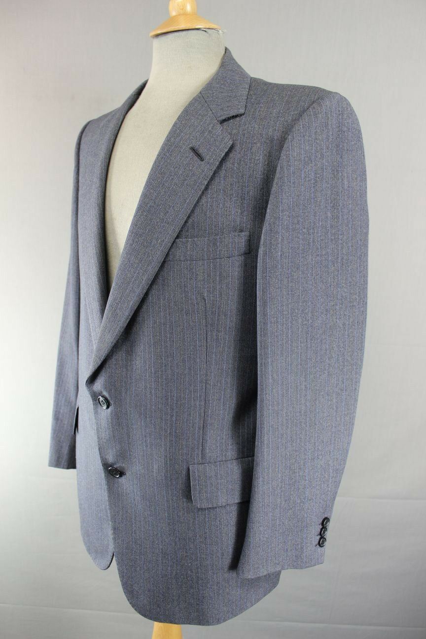 AUSTIN REED BRITISH TAILORED CHESTER BARRIE PURE WOOL PINSTRIPED BLUE JACKET 43"