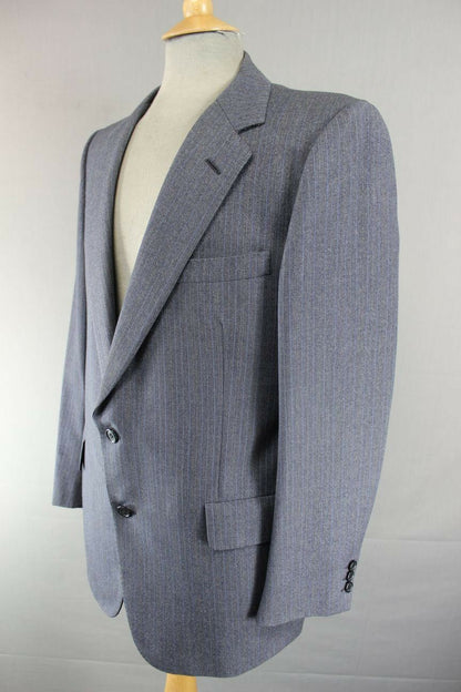AUSTIN REED BRITISH TAILORED CHESTER BARRIE PURE WOOL PINSTRIPED BLUE JACKET 43"