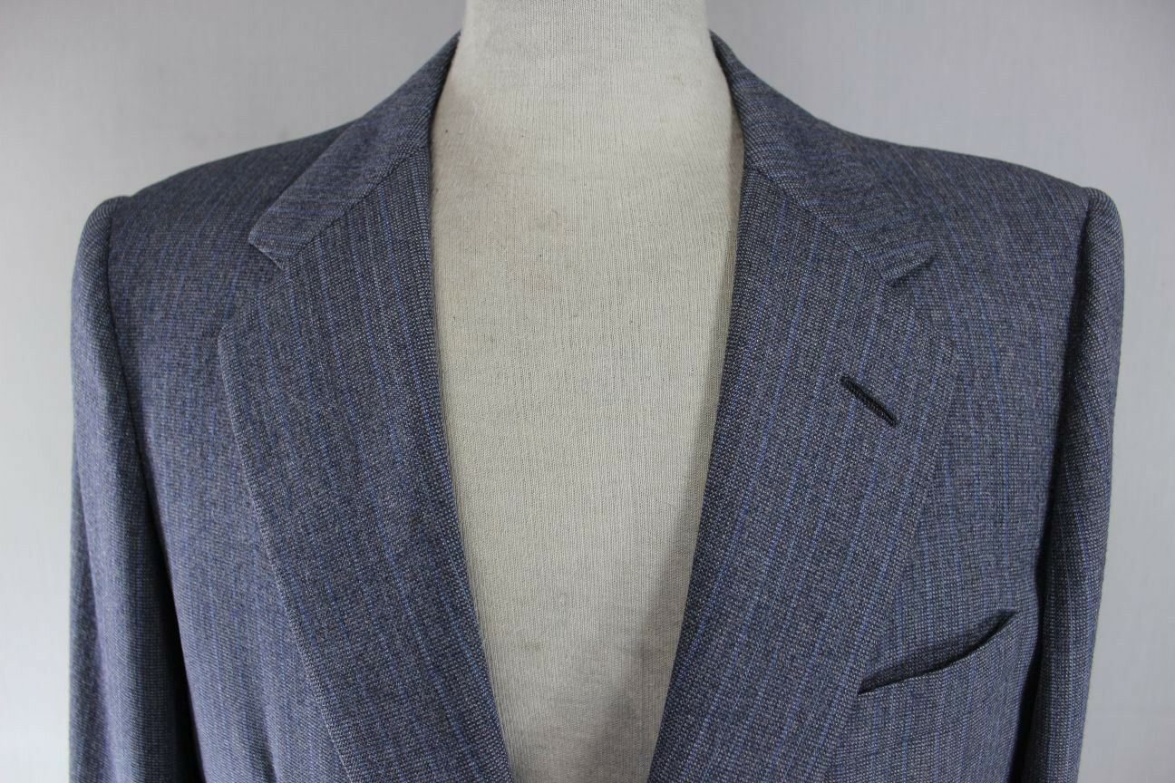 AUSTIN REED BRITISH TAILORED CHESTER BARRIE PURE WOOL PINSTRIPED BLUE JACKET 43"