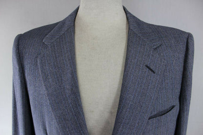 AUSTIN REED BRITISH TAILORED CHESTER BARRIE PURE WOOL PINSTRIPED BLUE JACKET 43"
