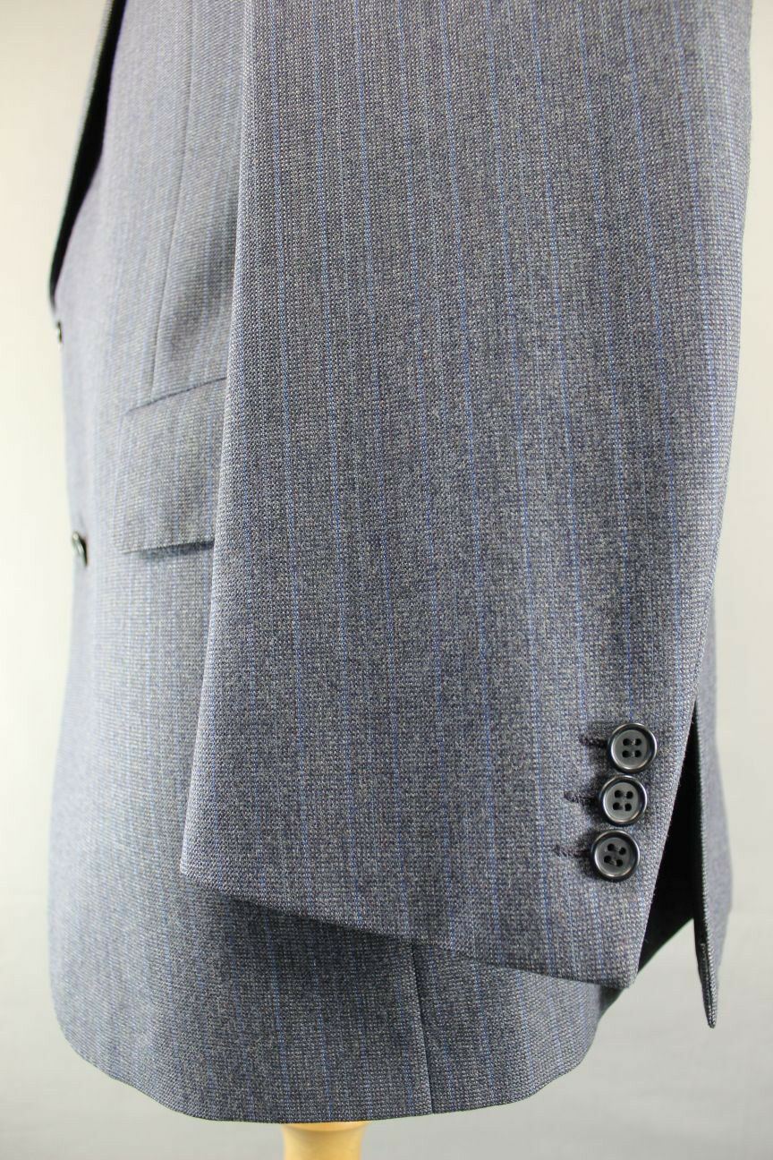 AUSTIN REED BRITISH TAILORED CHESTER BARRIE PURE WOOL PINSTRIPED BLUE JACKET 43"