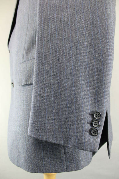 AUSTIN REED BRITISH TAILORED CHESTER BARRIE PURE WOOL PINSTRIPED BLUE JACKET 43"