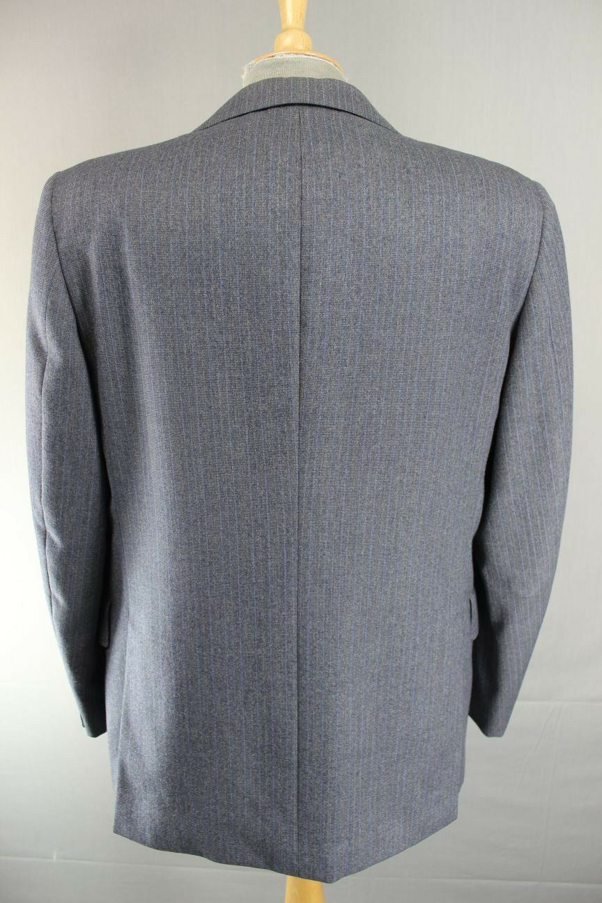 AUSTIN REED BRITISH TAILORED CHESTER BARRIE PURE WOOL PINSTRIPED BLUE JACKET 43"