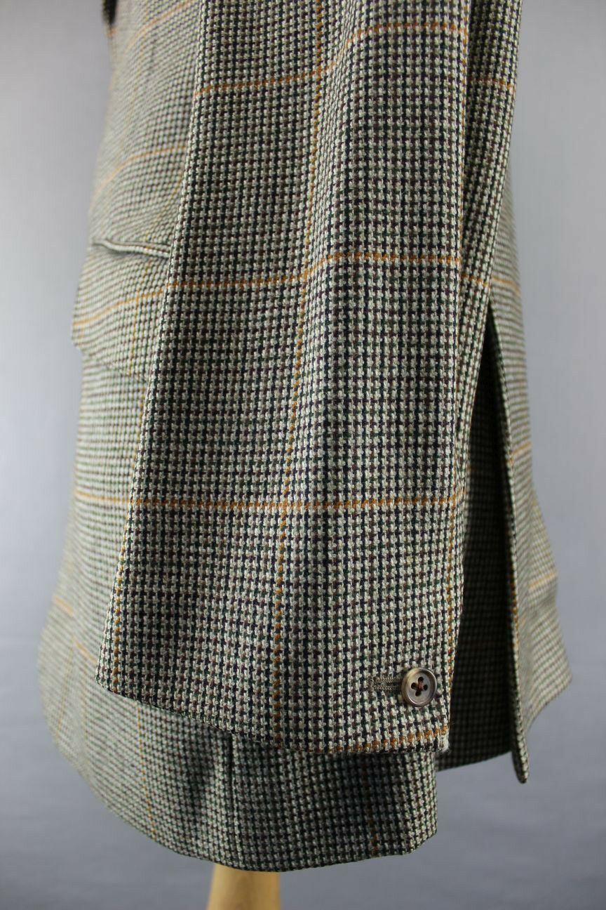 CLASSIC VINTAGE 1970s BRITISH MADE BLADEN PURE WOOL CHECKED TWEED JACKET 40 INCH