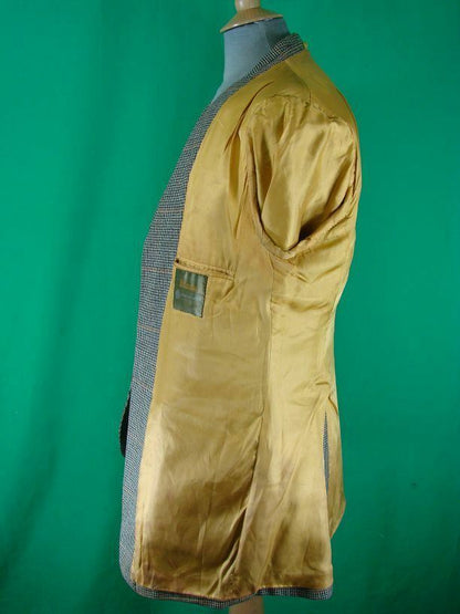 CLASSIC VINTAGE 1970s BRITISH MADE BLADEN PURE WOOL CHECKED TWEED JACKET 40 INCH