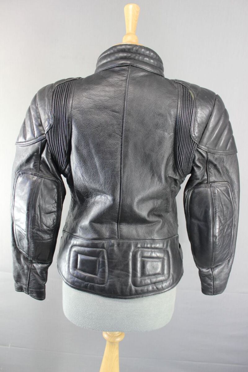 SUPERB QUALITY BLACK LEATHER SPORTEX A5 BIKER JACKET SIZE 14