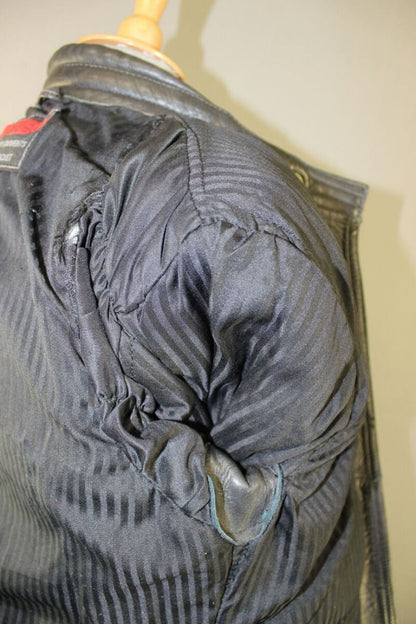 SUPERB QUALITY BLACK LEATHER SPORTEX A5 BIKER JACKET SIZE 14