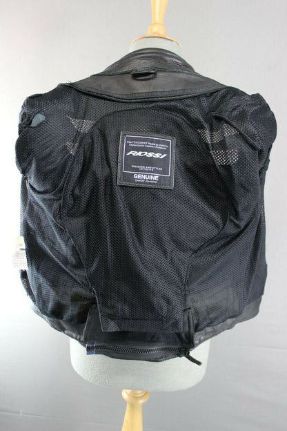 BRITISH DESIGNED & STYLED RIOSSI BLACK COWHIDE LEATHER BIKER JACKET SIZE 14