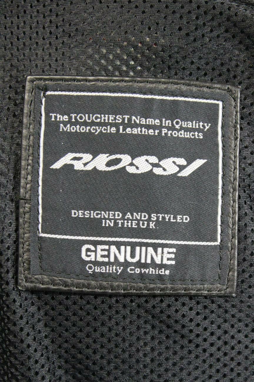 BRITISH DESIGNED & STYLED RIOSSI BLACK COWHIDE LEATHER BIKER JACKET SIZE 14