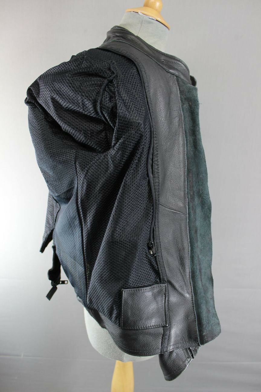 BRITISH DESIGNED & STYLED RIOSSI BLACK COWHIDE LEATHER BIKER JACKET SIZE 14