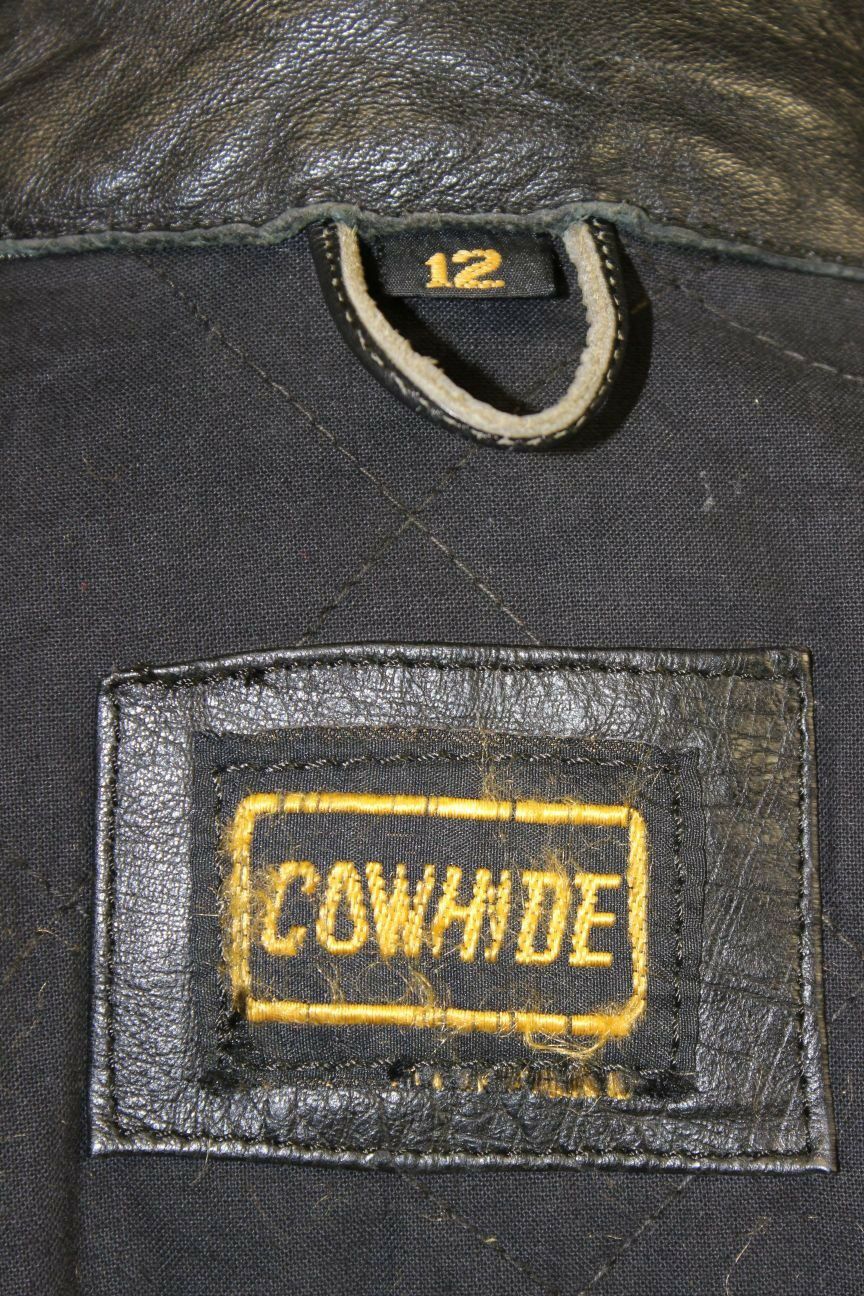 CLASSIC BLACK COWHIDE LEATHER BIKER JACKET SIZE 12