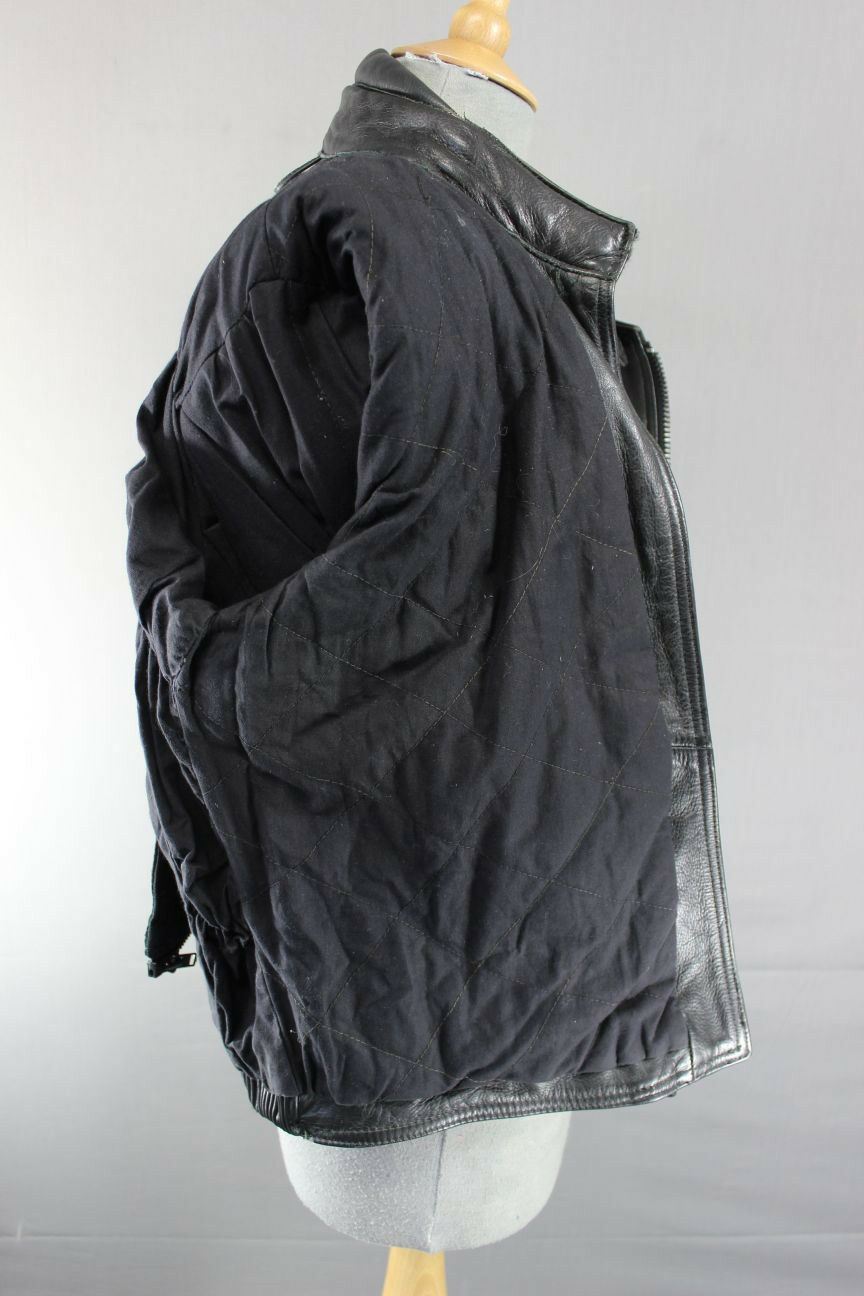 CLASSIC BLACK COWHIDE LEATHER BIKER JACKET SIZE 12