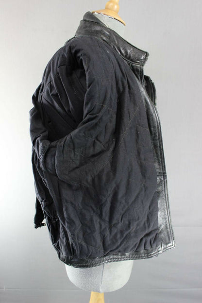 CLASSIC BLACK COWHIDE LEATHER BIKER JACKET SIZE 12