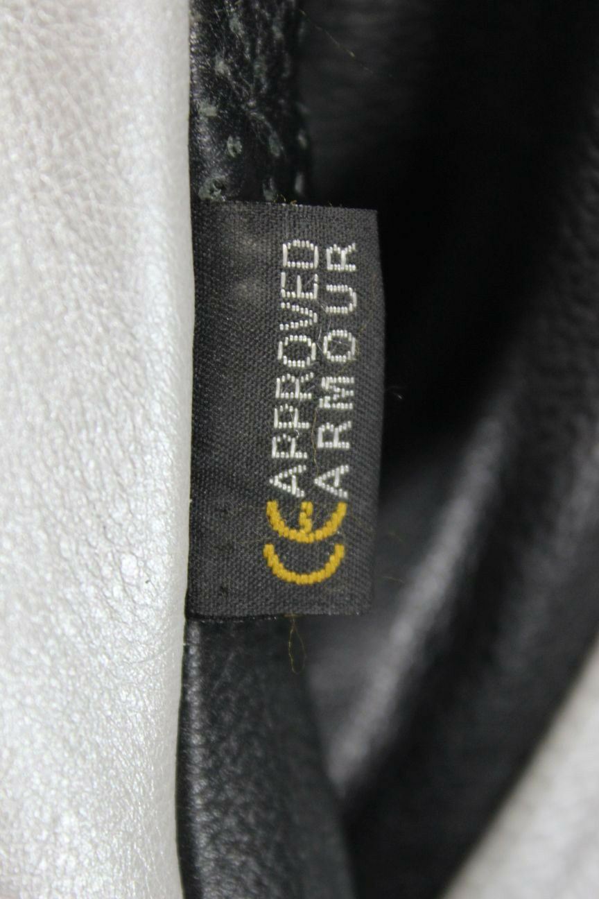CLASSIC BUFFALO BLACK, SILVER & GREY LEATHER BIKER JACKET 38 INCH