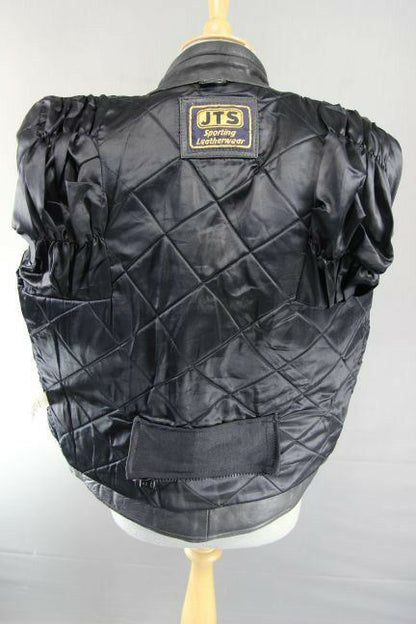 CLASSIC BLACK JTS LEATHER BIKER JACKET 38 INCH/LARGE