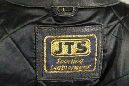 CLASSIC BLACK JTS LEATHER BIKER JACKET 38 INCH/LARGE