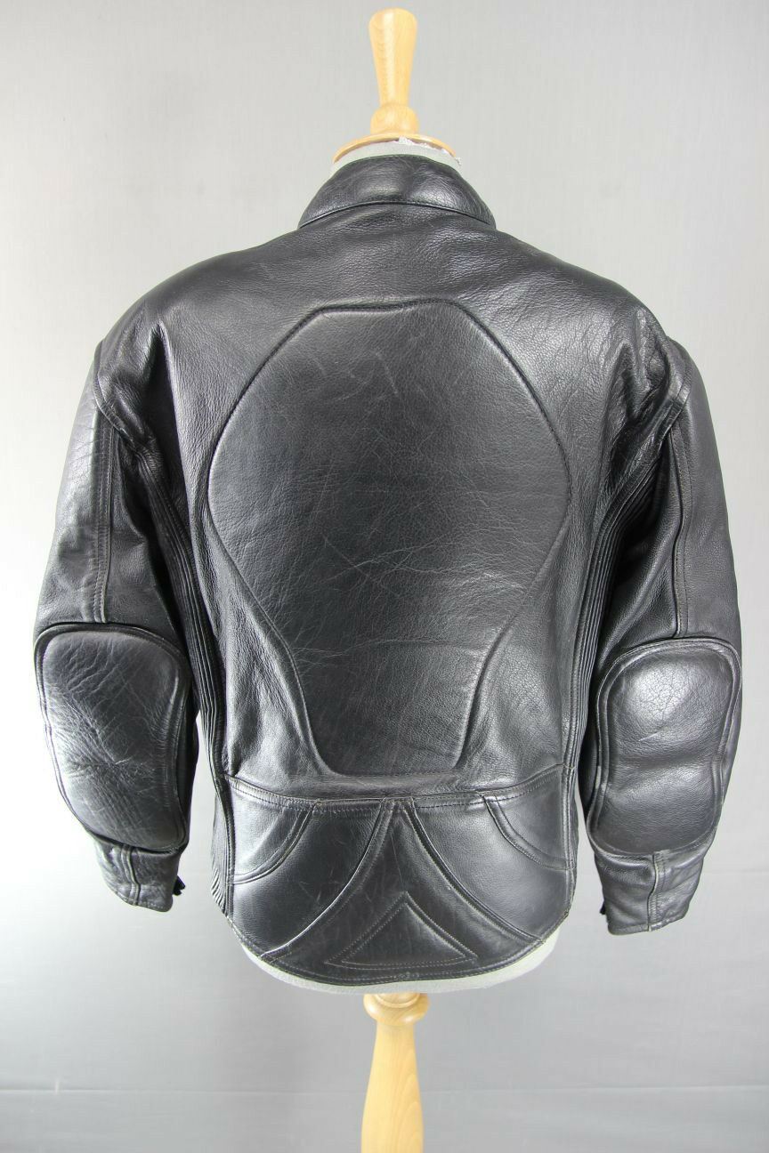 CLASSIC DUKE BLACK LEATHER BIKER JACKET 38 INCH