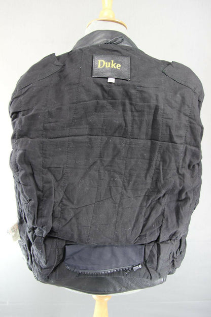 CLASSIC DUKE BLACK LEATHER BIKER JACKET 38 INCH