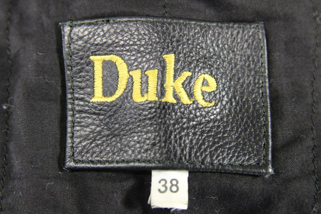 CLASSIC DUKE BLACK LEATHER BIKER JACKET 38 INCH