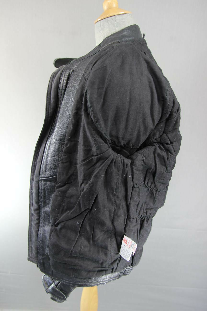 CLASSIC DUKE BLACK LEATHER BIKER JACKET 38 INCH