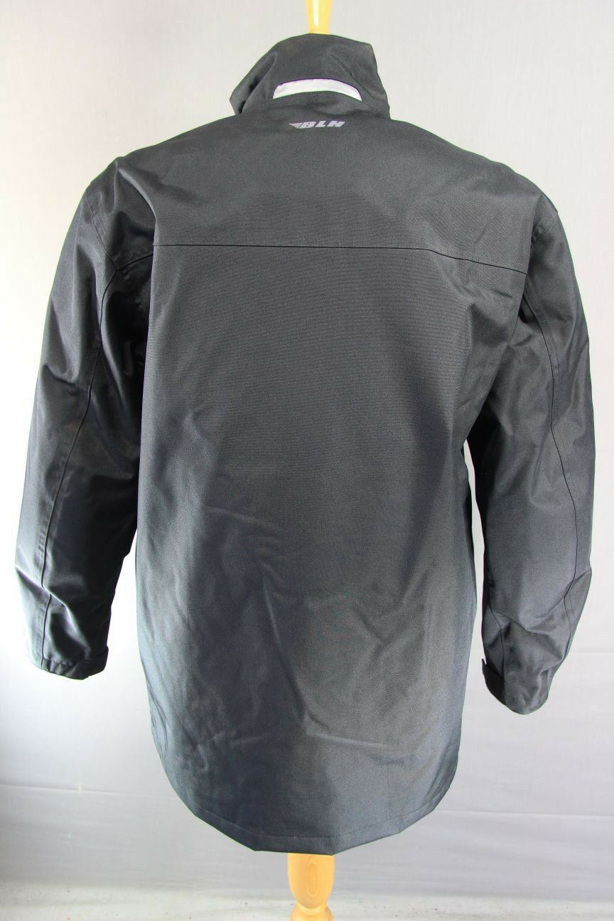 BLH GIBUS REFLECTIVE BLACK TEXTILE BIKER JACKET + CE ARMOUR & THERMAL LINING:MED