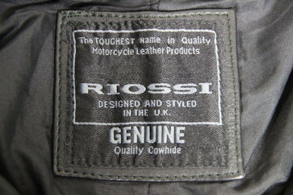 RIOSSI BLACK COWHIDE LEATHER BIKER TROUSERS: WAIST 26 INCH/INSIDE LEG 28 INCH