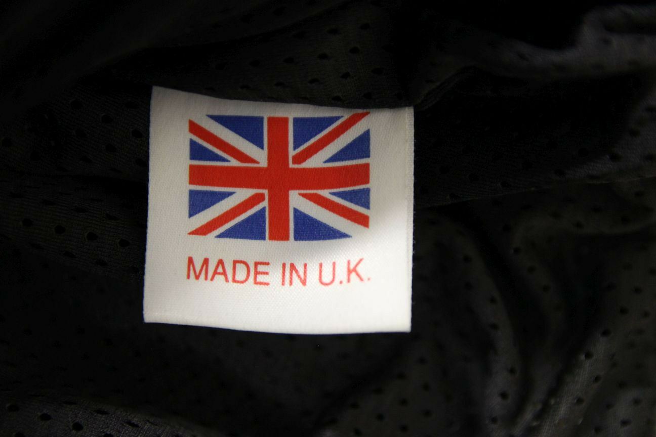 BRITISH MADE GEAR BLACK LEATHER BIKER TROUSERS SIZE 10: WAIST 26"/INSIDE LEG 28"