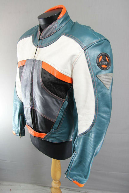 HEIN GERICKE PRO SPORTS LEATHER BIKER JCKT + BACK/SHOULDER/ELBOW PROTECTORS 40IN