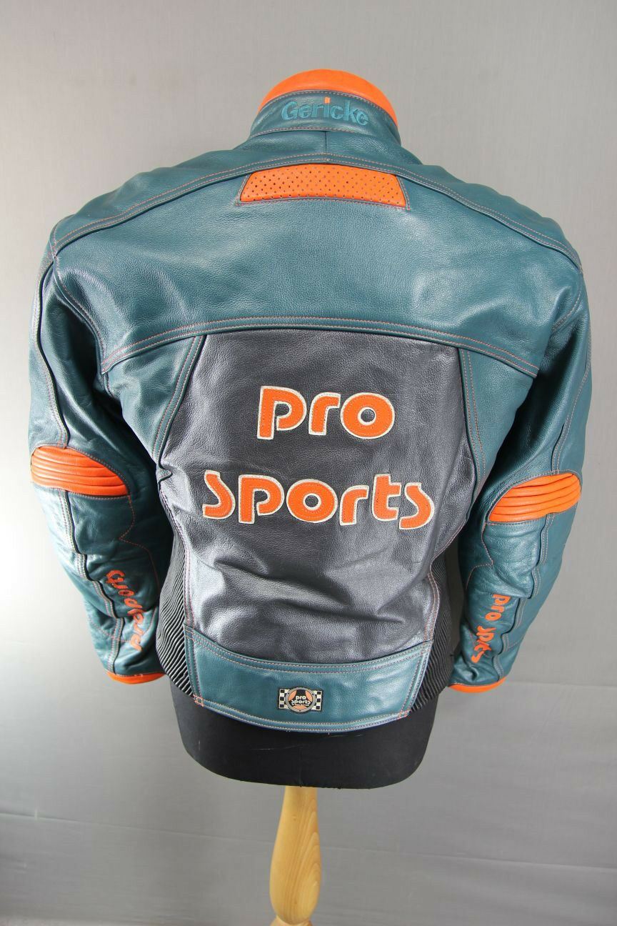 HEIN GERICKE PRO SPORTS LEATHER BIKER JCKT + BACK/SHOULDER/ELBOW PROTECTORS 40IN