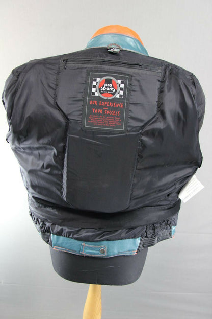 HEIN GERICKE PRO SPORTS LEATHER BIKER JCKT + BACK/SHOULDER/ELBOW PROTECTORS 40IN