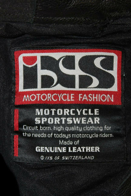 IXS BLACK LEATHER BIKER TROUSERS + CE ARMOUR: WAIST 28 INCH/INSIDE LEG 30 INCH